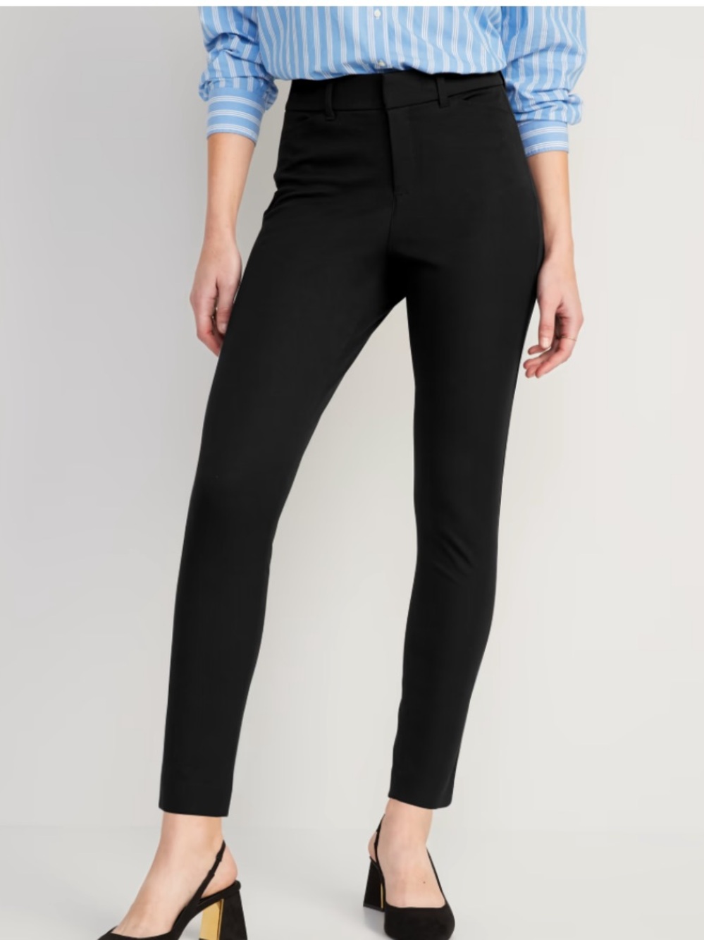 OLD NAVY HIGH RISE PIXIE ANKLE PANT BLACK SIZE 10 NWT PROFESSIONAL DRESS PANTS